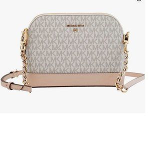 Michael Kors Jet Set Charm Large Dome Crossbody Vanilla/Soft Pink One Size